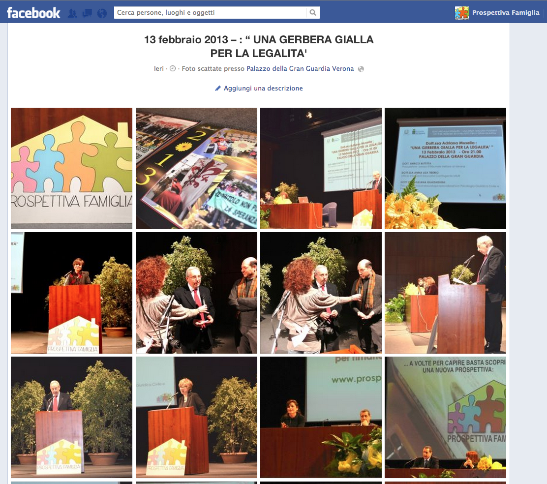 13 febbraio 2013 – UNA GERBERA GIALLA PER LA LEGALITA’  : Guarda le immagini