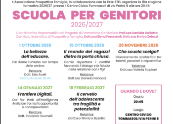 Ecco la 18a stagione formativa della SCUOLA PER GENITORI di Prospettiva Famiglia – Anno 2026/27