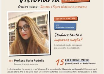 VISIONARIA : 15 OTTOBRE 2026 SECONDA PUNTATA: Imparare a crescere – Studiare tanto o imparare meglio?