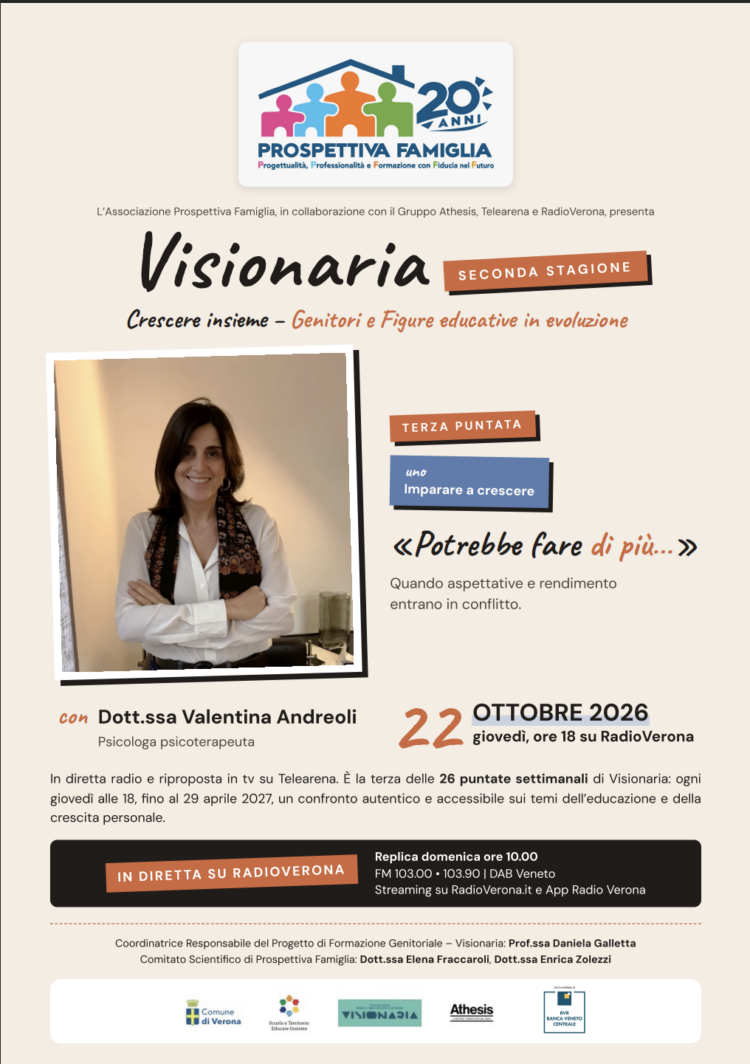 Giovedì 22 Ottobre 2026 – VISIONARIA | Terza puntata – «Potrebbe fare di più…»